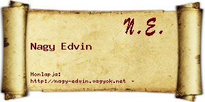 Nagy Edvin névjegykártya